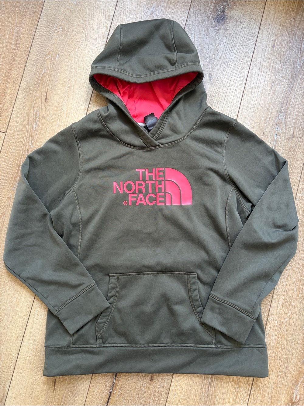 The North Face Green Coral Pullover Sweatshirt Hoodie Outdoors Women's L
